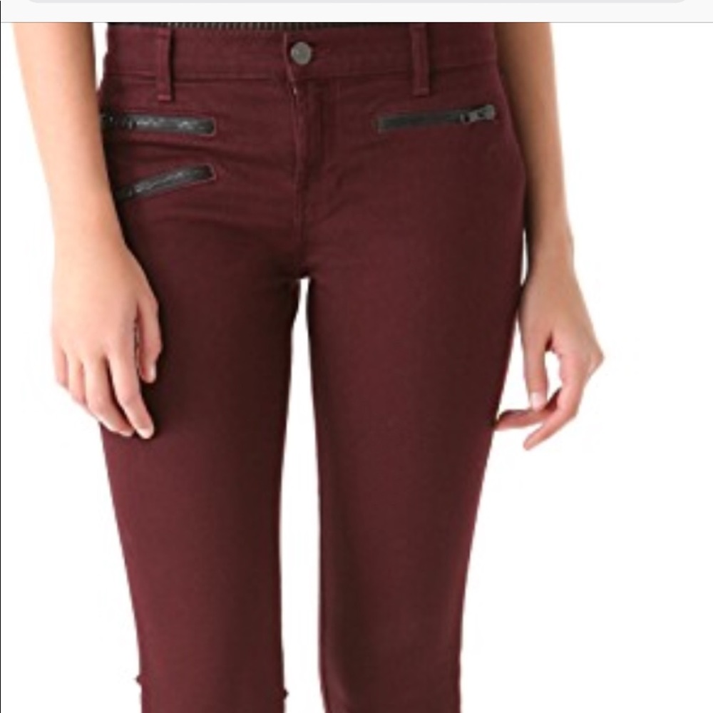 J brand size 27 zoey jeans- Lava (maroon) skinny - Picture 1 of 5